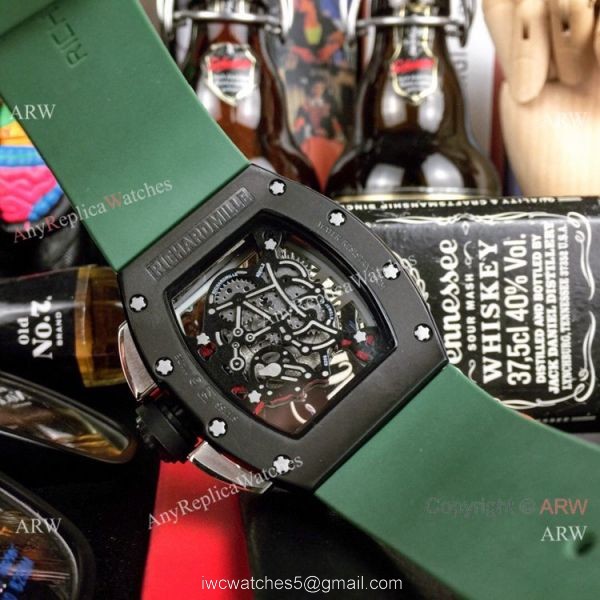 Wholesale Richard Mille Knock off RM 61-01 Yohan Blake Watch Green Rubber Band 4