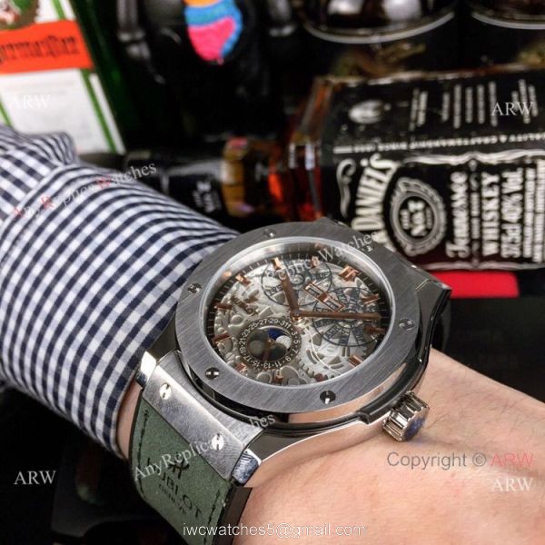 New Copy Hublot Classic Fusion Perpetual Calendar Men Watch SS Brown Dial 4