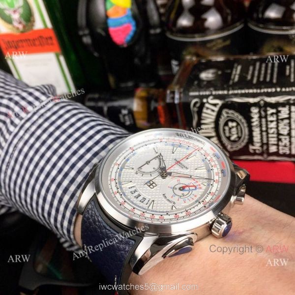 New Copy Parmigiani Fleurier SS Blue Chronograph Dial Watches 45mm 4