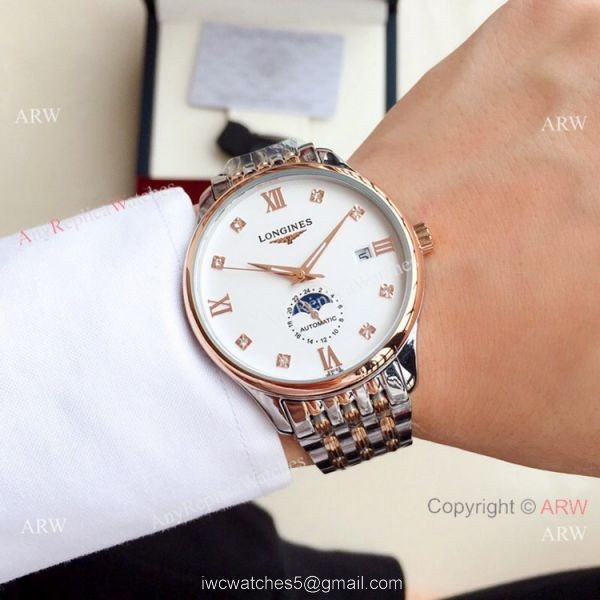 Clone Longines Master Moonphase Stainless Steel Diamond Watch 39mm 4