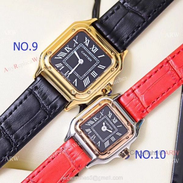 Copy Cartier Panthere de 2-Tone Black Face Quartz Watch 27mm 22mm 4