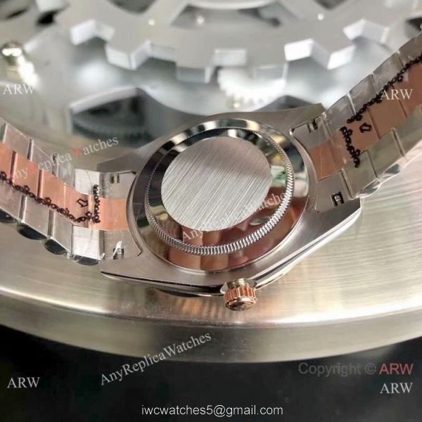 Copy Rolex Datejust Gray Dial 2-Tone Rose Gold President Watch 40mm 4