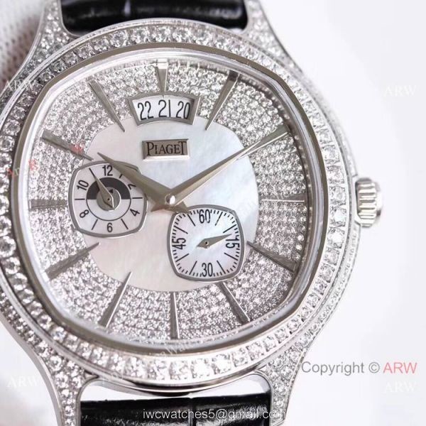 Swiss Grade Piaget Emperador Coussin Dual Time Zone Watch SS Diamond 4