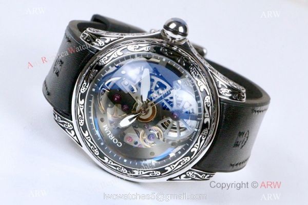 New Replica Corum Watches Corum Bubble Squelette SS Tattoo Watch 45mm 4