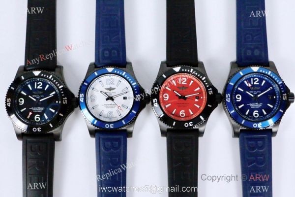 New Fake Breitling Superocean II Blacksteel Rubber Strap Watches 4