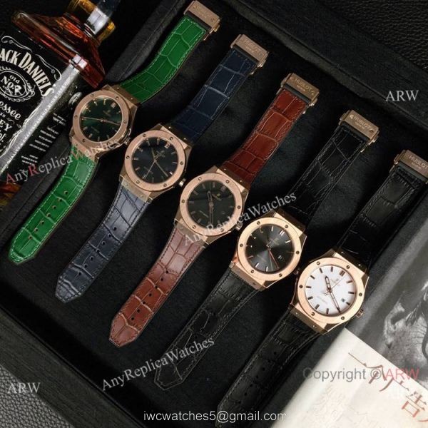 AAA Copy Hublot Classic Fusion 43mm Rose Gold Grey Face Watches 4