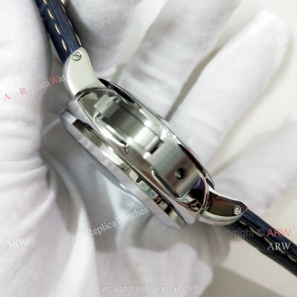 High Quality Panerai Luminor GMT PAM00320 Watch Blue Dial Blue Leather Strap 4
