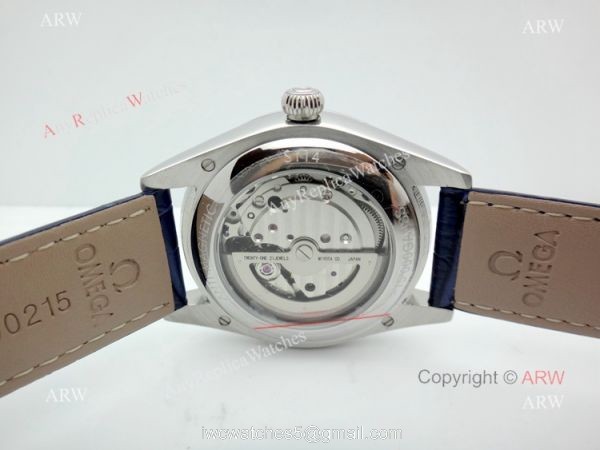 Low Price Omega Seamaster Automatic Watch Blue Leather Strap 4