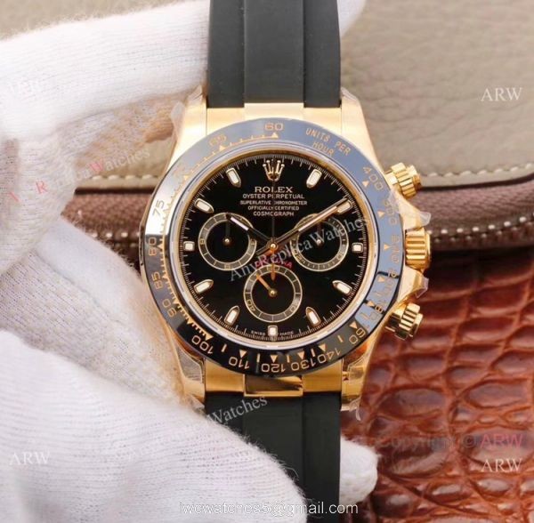 Swiss 4130 JH Factory Rolex Daytona Rubber Band Gray Dial Watch 40mm 4