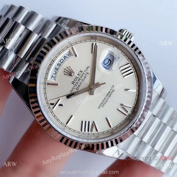 NEW Upgraded Replica Rolex Presidential Day Date II 3255 Cream Dial Watch V3 Version 4