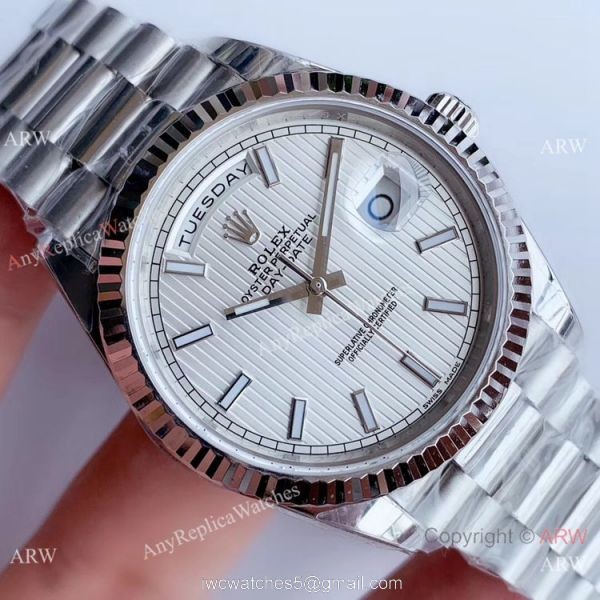 NEW Upgraded Swiss Rolex Day Date II 3255 Vertical White Dial Watch V3 4