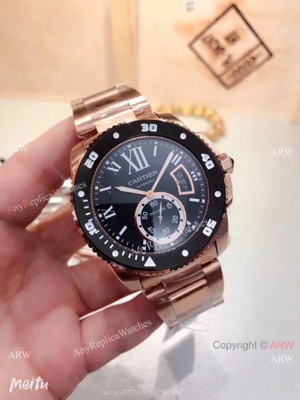 Cartier Calibre De Diver Stainless Steel Black Bezel Watches Buy Imitation Watches from China 4