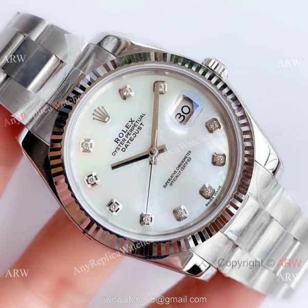 NEW Upgraded ETA3235 V3 Rolex Datejust II Watch SS White MOP Face Oyster Band 4