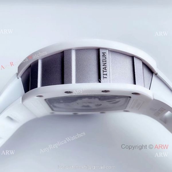 KV Factory Swiss 7750 Richard Mille RM 011-FM Polo Club Saint Tropez White Ceramic Watch Richard Mille AAA 4