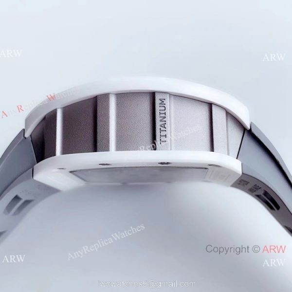 KV Factory Swiss Copy Richard Mille RM 011-FM Polo Club Saint Tropez Watch White Ceramic Gray Skeleton Dial 4