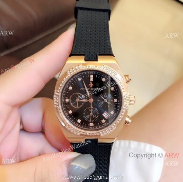 Vacheron Constantin Overseas Rose Gold Chrono Watch Women Vacheron Constantin Copy 4