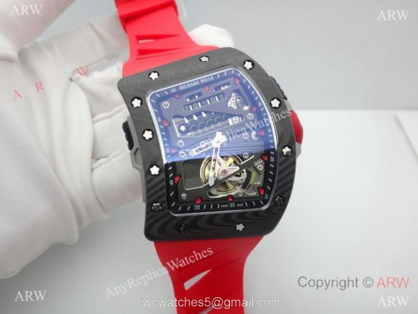 Swiss Replica Richard Mille RM70-01 Carbon Red Rubber Strap Watch 4