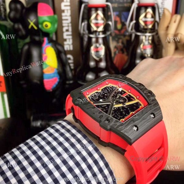 Swiss Copy Richard Mille RM67-02 Automatic Watch NTPT Carbon Skeletal Dial 48mm 4