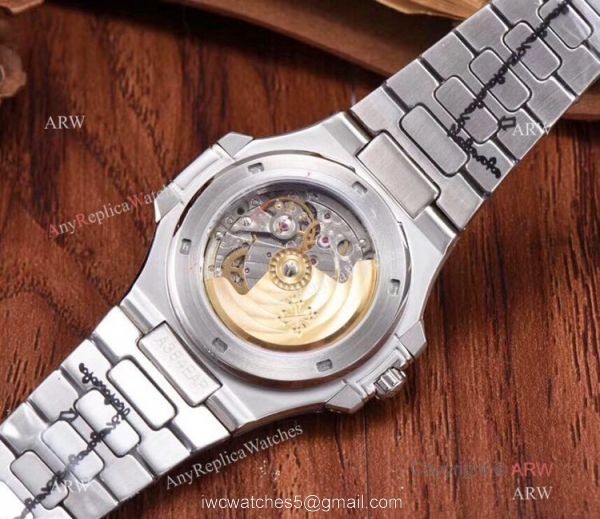 New Patek Philippe Nautilus Moon Phase Watch Stainless Steel Black Dial 4