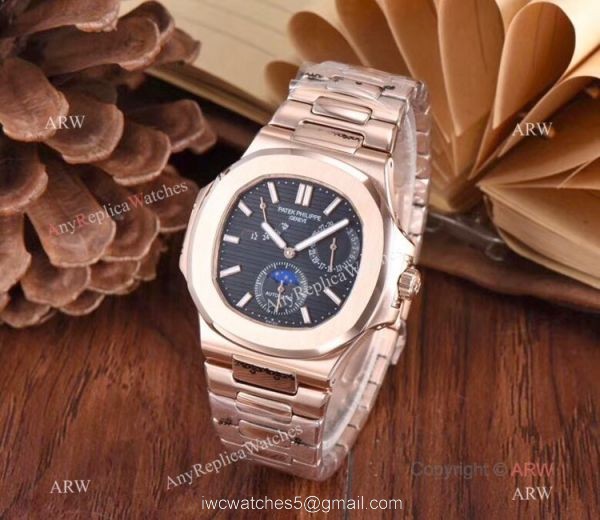 Patek Nautilus Rose Gold Power Reserve Men Watch Knock off Watches China 4
