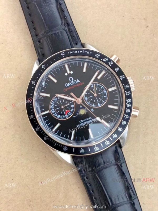 New Replica Omega Speedmaster Moonphase Automatic watch Brown Dial 4