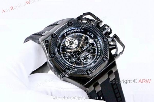 All Black Audemar Piguet Survivor Royal Oak Offshore Watches 4