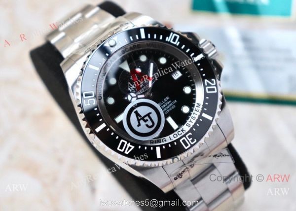 AJ Factory MAX Rolex Deepsea Black Replica Watch Stainless Steel 4