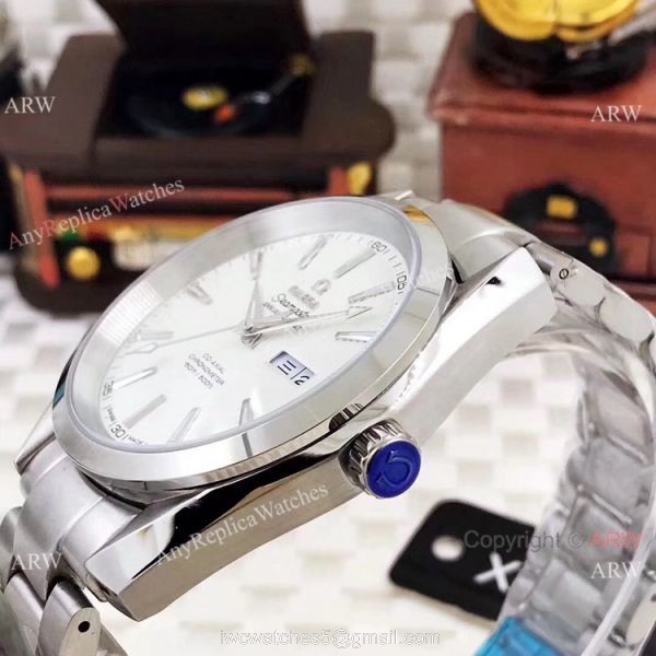 Omega Seamaster Aqua Terra Blue Dial Replica Watches Worldwide Shipping 4