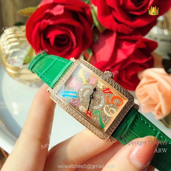 New Fake Franck Muller Long Island Color Dreams 26mm Watch Rose Gold Diamond 4