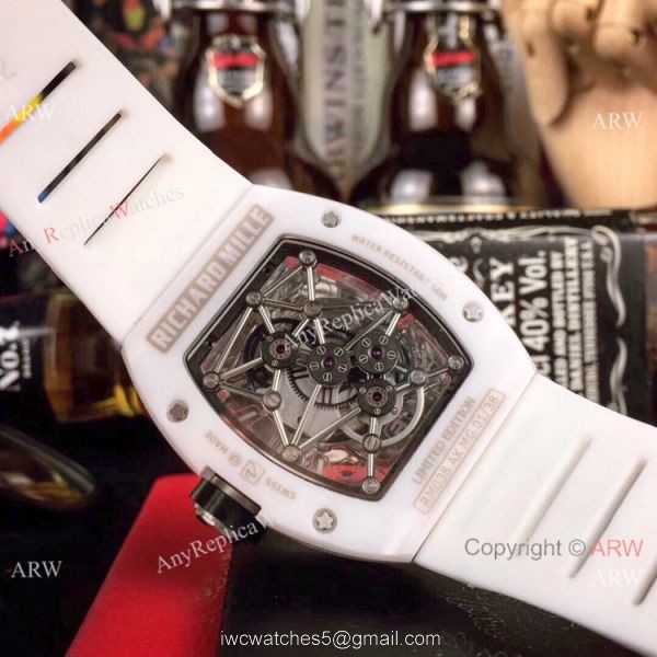 Richard Mille RM 012 White Ceramic Men Watch Swiss Quality Replica 4