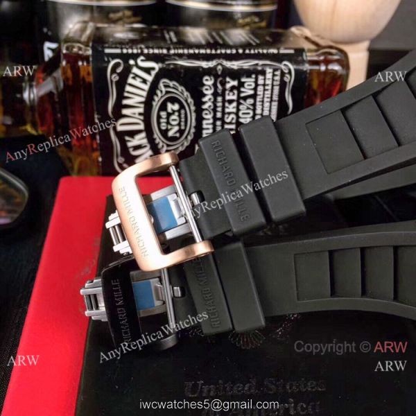 Richard Mille RM012 Rose Gold Rubber Strap Watch Swiss Quality 4