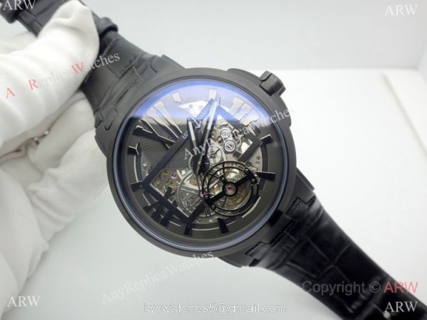 New Copy Ulysse Nardin Executive Dual Time All Black Watches 4