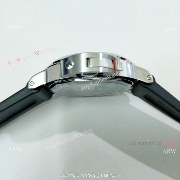 Copy Panerai Luminor PAM00112 Watch Black Dial Black Rubber Strap 4