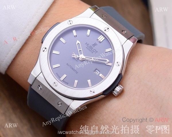Copy Hublot Classic Fusion Watch 42mm SS Case Purple Dial 4