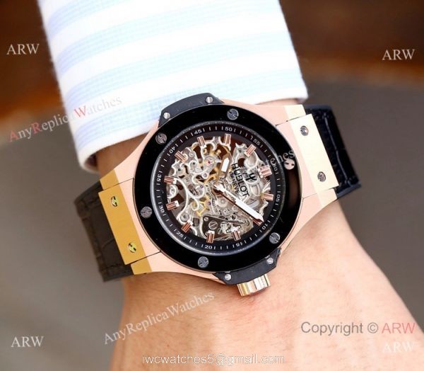 Copy Hublot Skeleton Big Bang Men Watch Sand Case 45mm 4