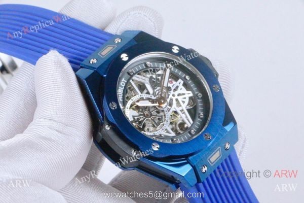 Best Imitation Watches From China New Hublot Big Bang Blue Skeleton Watch 4