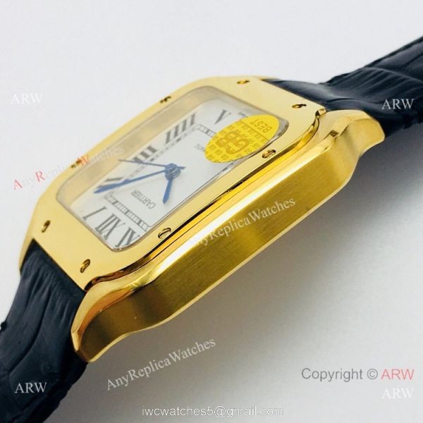 (GB) 2019 New Cartier Santos Yellow Gold Watch AAA Swiss Replica 4
