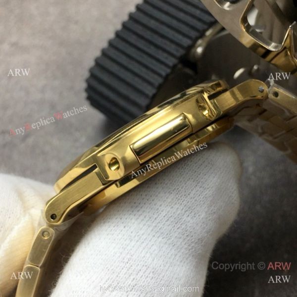 Grade 1A Replica Patek Philippe Nautilus GB Factory Cal.324 Yellow Gold Black Dial Watch 4