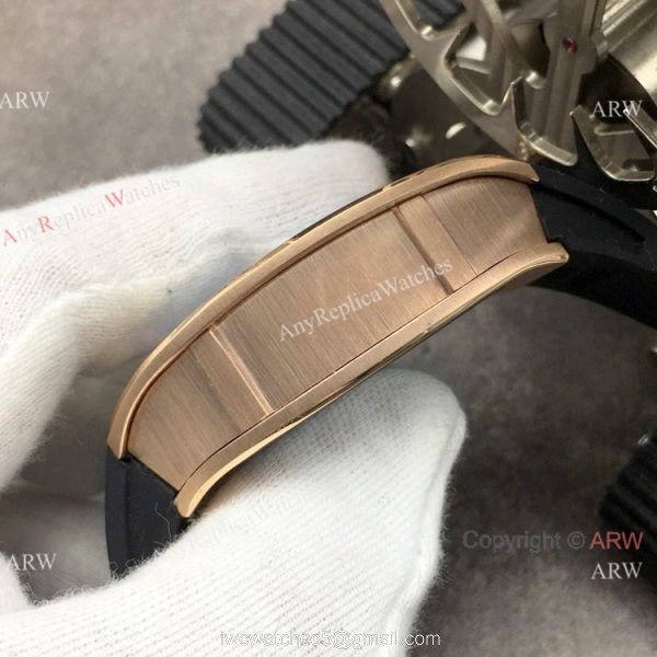 Super Clone Richard Mille AAA RM 67-01 Extra Flat Rose Gold Diamond Watch 4