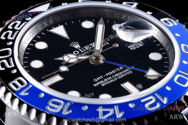 KS Factory Fake Rolex GMT Master II Swiss ETA 126710blnr-0002 Black PVD Watch 4