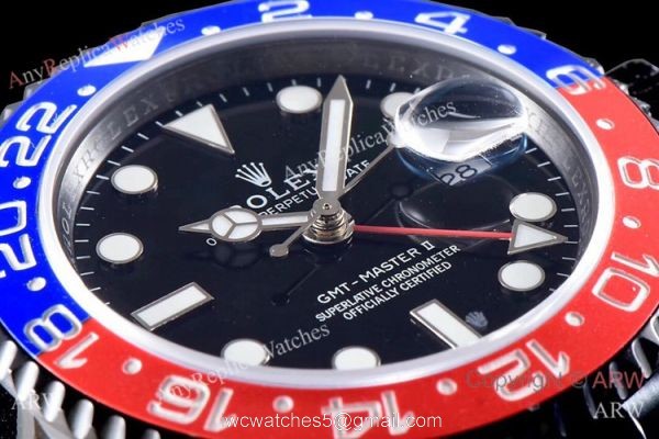KS Factory Rolex GMT Master II Swiss ETA 126710blro-0001 BlueRed Ceramic Black PVD Watch 4