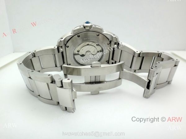 AAA Quality Cartier Calibre de Stainless Steel Black Dial Watch Automatic 4