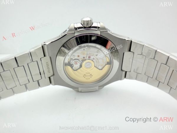 Swiss 324SC Patek Philippe Nautilus Moonphase Watch Stainless Steel Blue Face 4