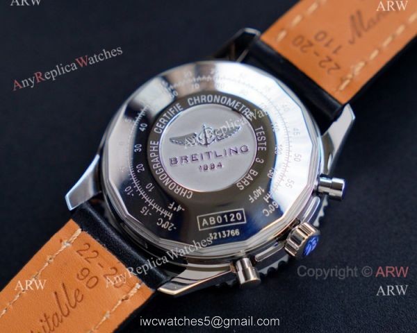 Swiss Replica Breitling Old Navitimer 7750 Watch Black Leather Strap 4