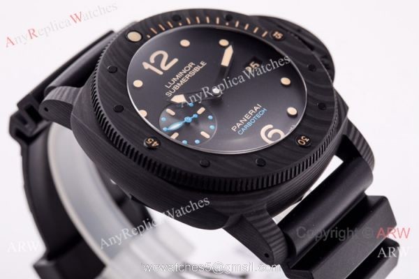 Swiss Grade 1 Panerai Luminor Submersible Carbon Watch VS Factory V2 4