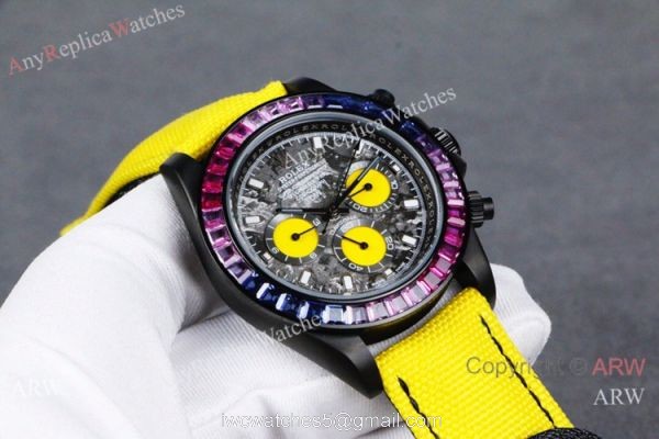Nice Quality Rolex Daytona Rainbow Replica Watch Graffiti Dial Rainbow Bezel 4