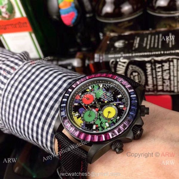 Rolex Daytona Graffiti Face 42mm Watch / Rolex Daytona Rainbow Replica Watch 4