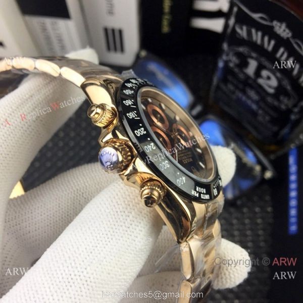 AAA Replica Rolex Daytona 40mm Watches Rose Gold Black Ceramic 4