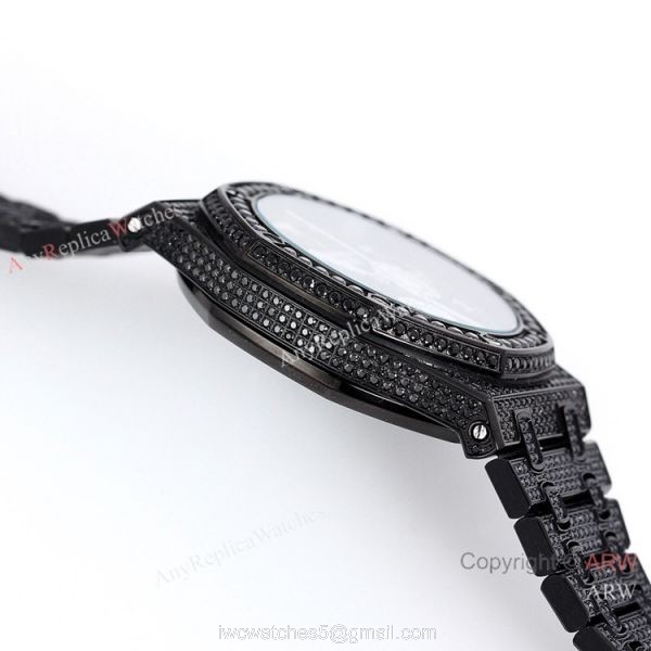 Solid Black Audemars Piguet Ice Royal Oak Replica Watch 15400 4