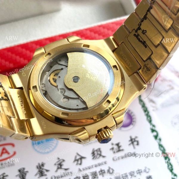 Yellow Gold Patek Philippe Nautilus Copy Watch Men Size 4